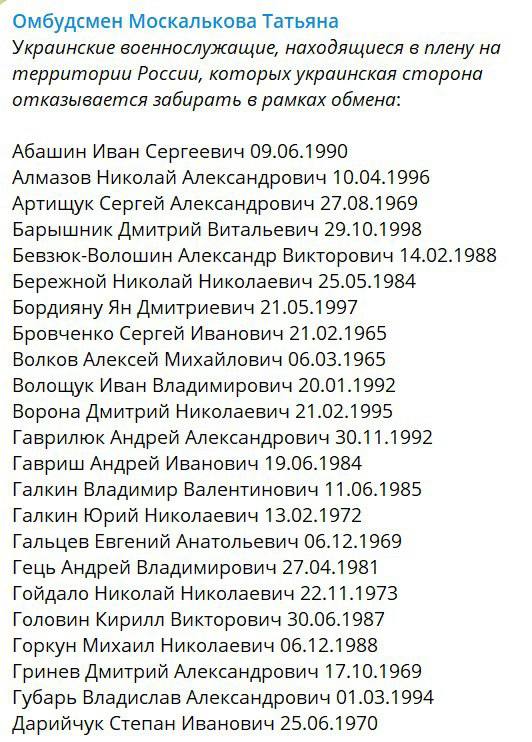 Список пленных, с. 1