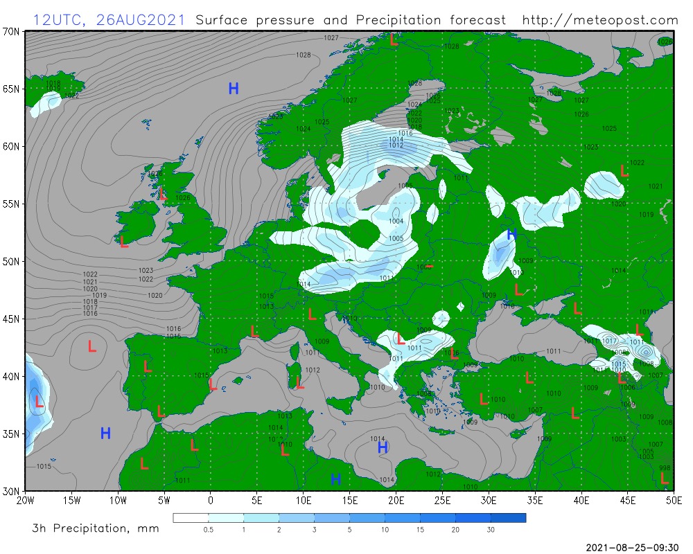Карта погоды в Facebook