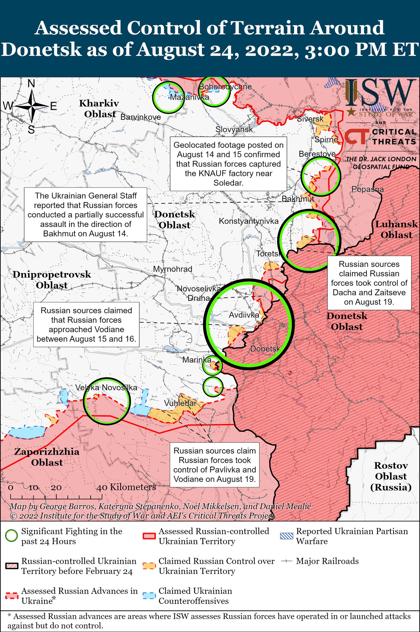 Карты боевых действий в Украине
