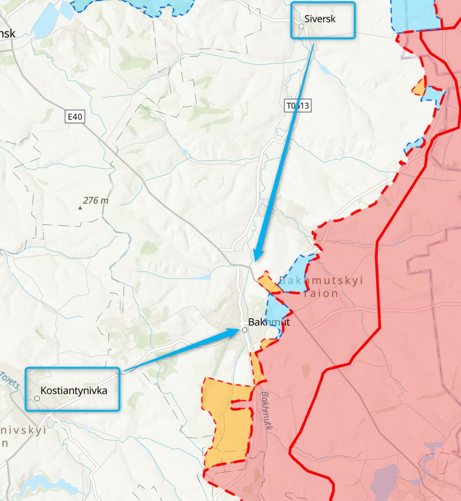 Ситуация на донецком направлении - россияне продвинулись к югу от Бахмута