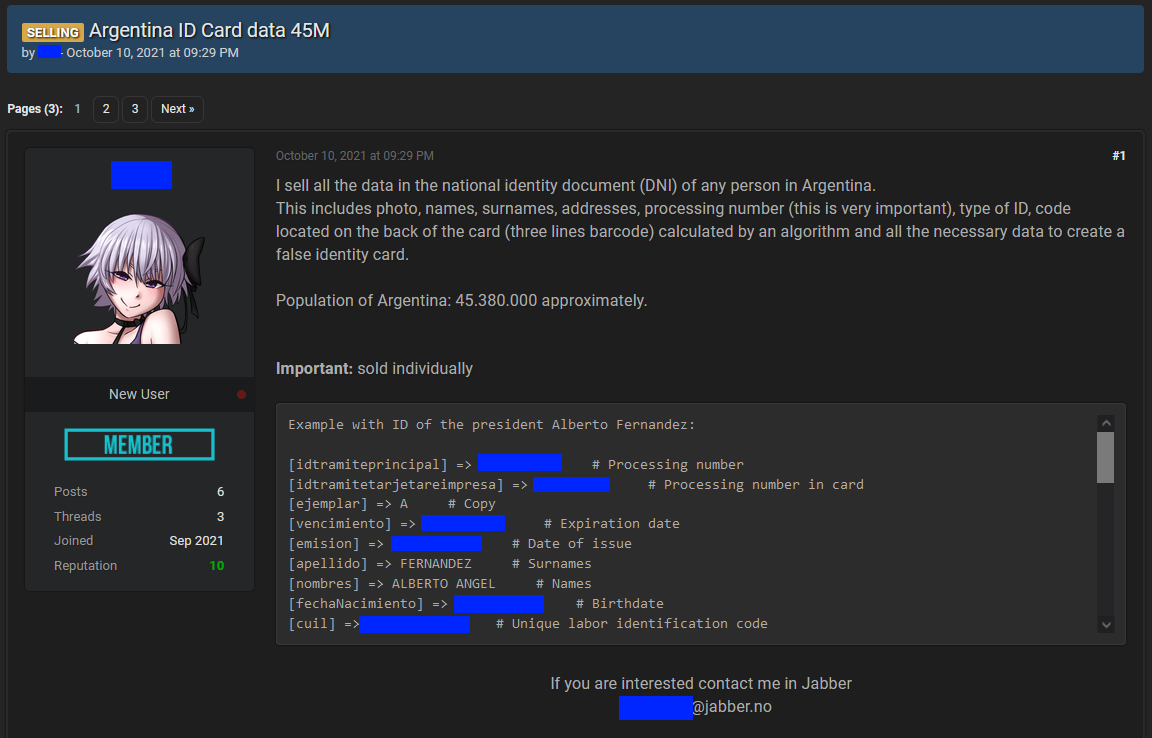 Объявление на хакерском форуме
