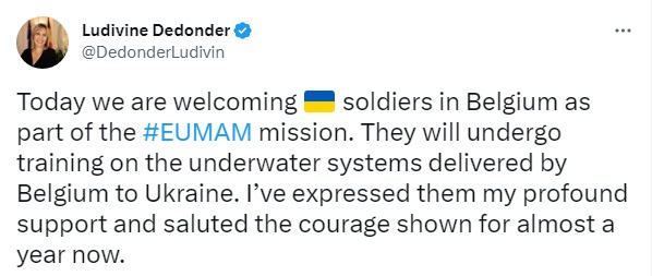 Скриншот из Твиттера Людивин Дедондер