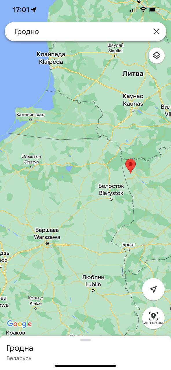 Карта Беларуси