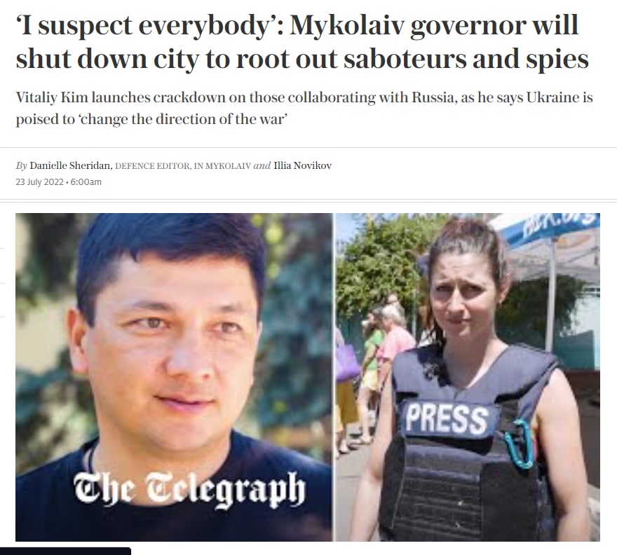 Ким подозревает в работе на врага всех жителей Николаева