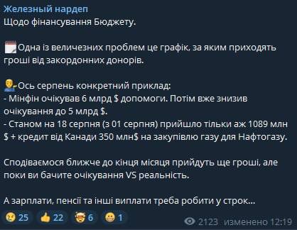 Одна из самых значительных проблем украинского бюджета - недостаточная помощь зарубежных доноров, пишет нардеп Ярослав Железняк