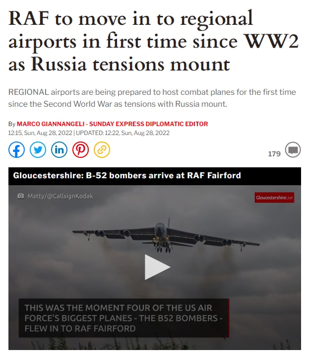 Из-за напряжения с РФ истребители Великобритании будут дислоцироваться в гражданских аэропортах