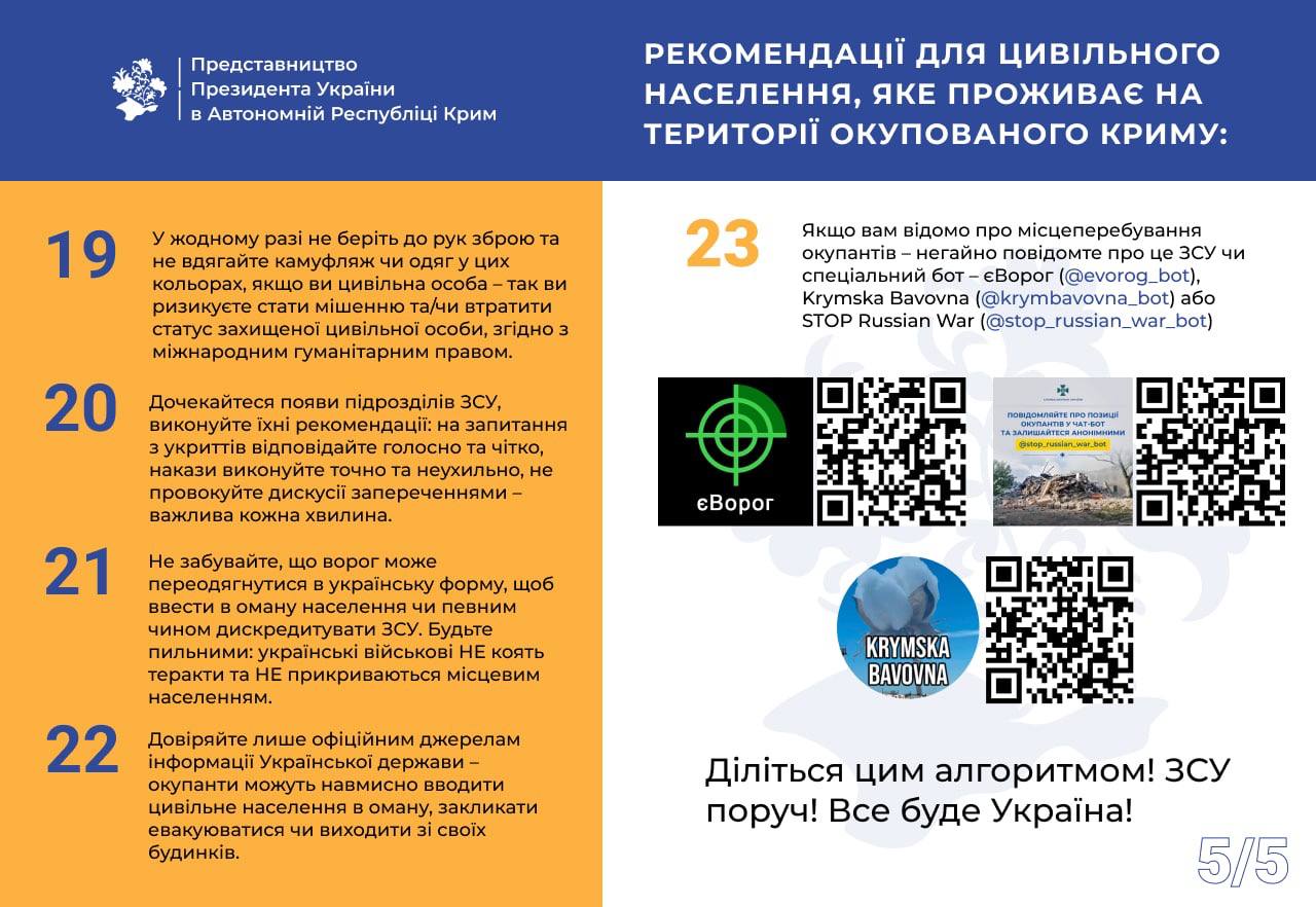 Советы крымчанам от Офиса президента