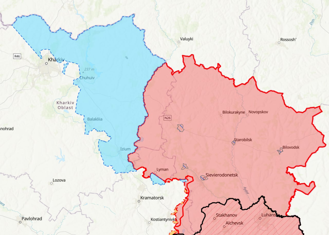 Карты боевых действий в Украине