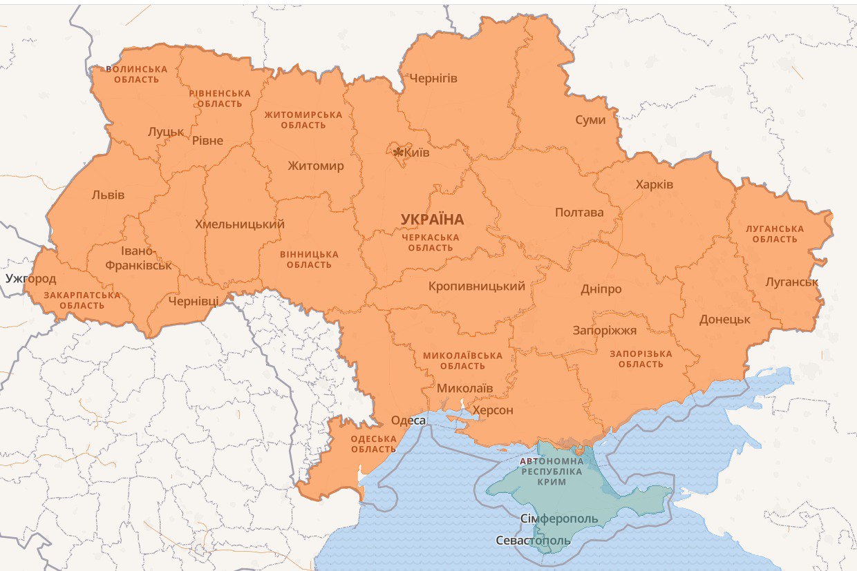 Карта воздушных тревог