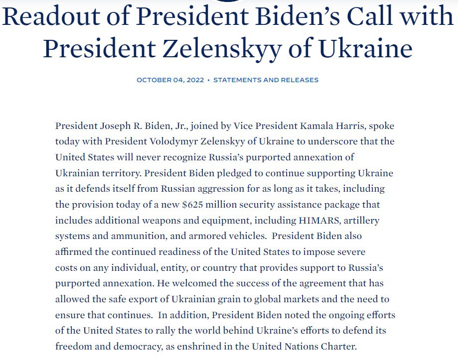 Зеленский поговорил по телефону с Байденом и Харрис