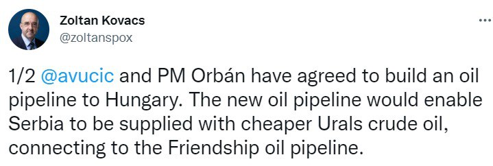 Скриншот из Твиттера Золтана Ковача