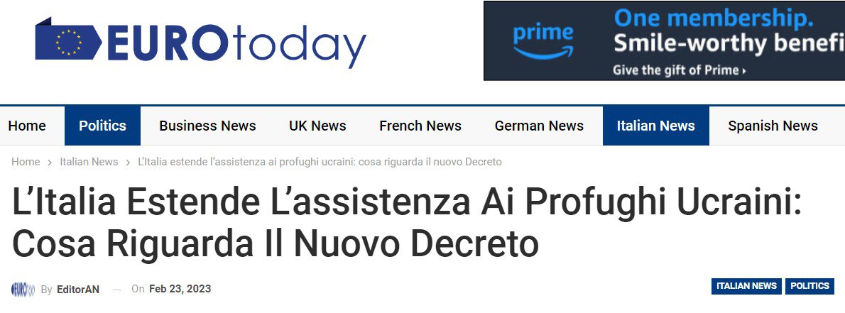 В Италии продлят вид на жительство для украинских беженцев