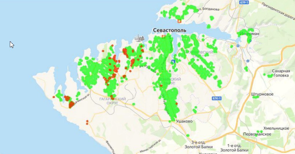 В Севастополе обесточена половина города