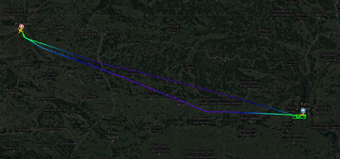 Фото: Скриншот flightradar24.com