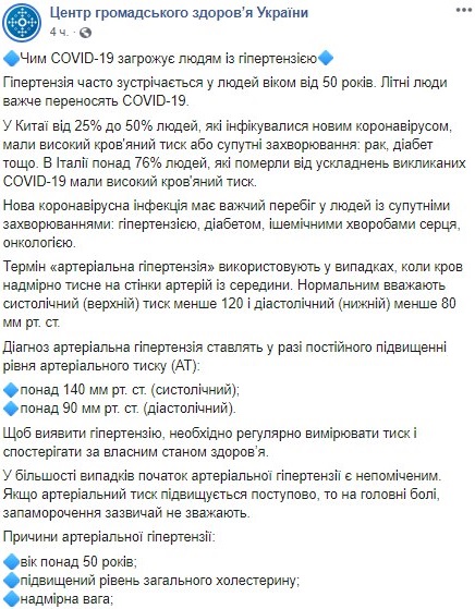 В Минздраве рассказали о связи повышенного давления и заболеваемости коронавирусом