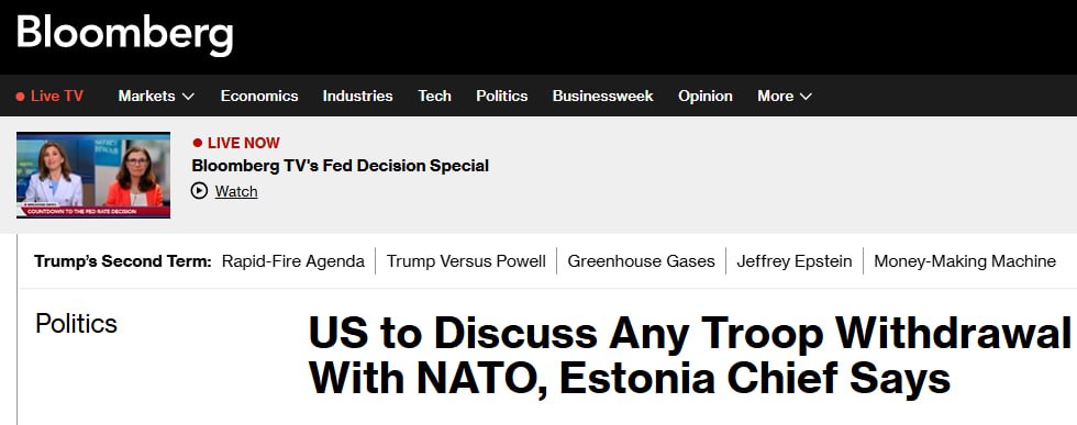 Снимок заголовка на bloomberg.com