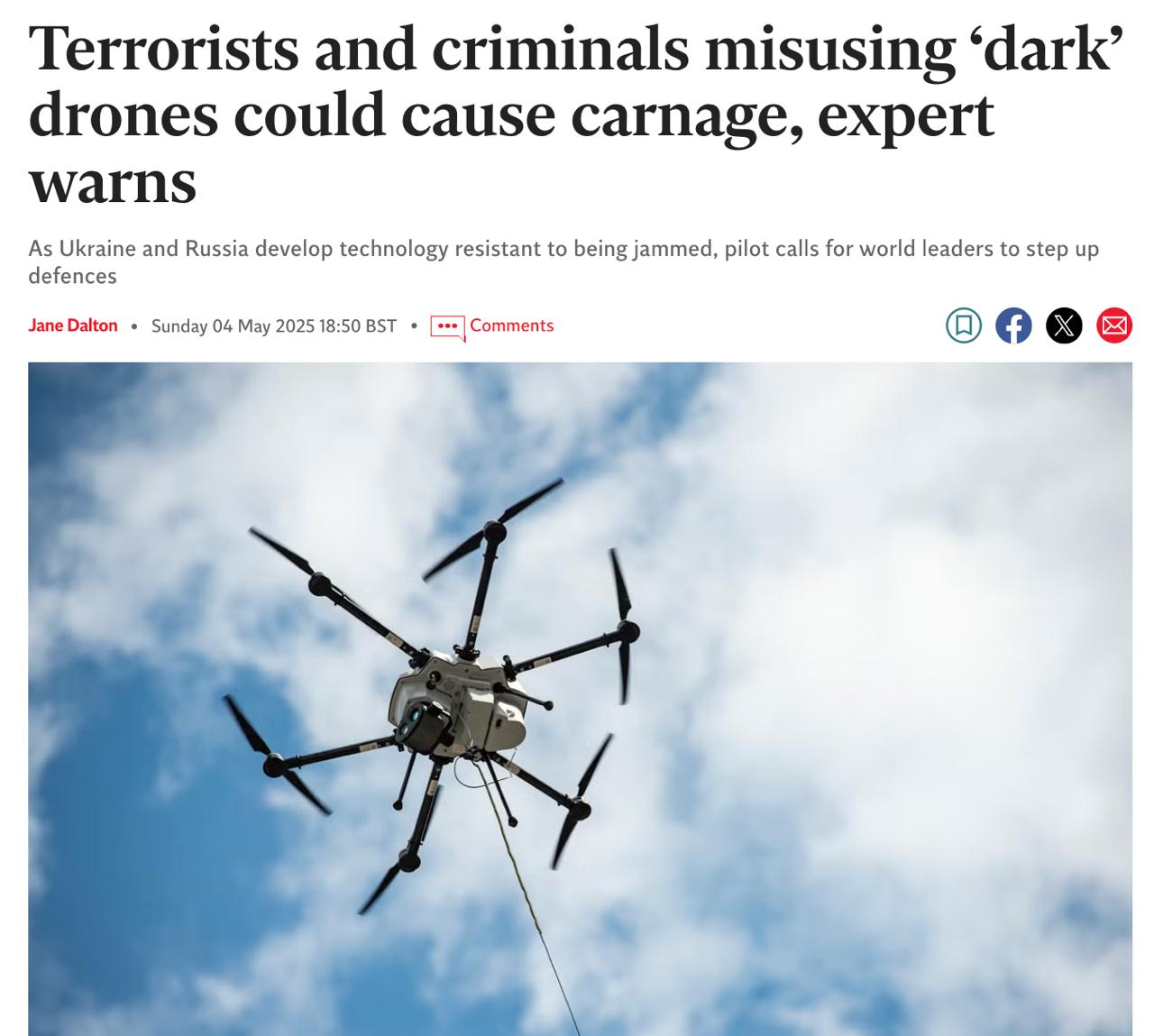 Снимок заголовка на independent.co.uk