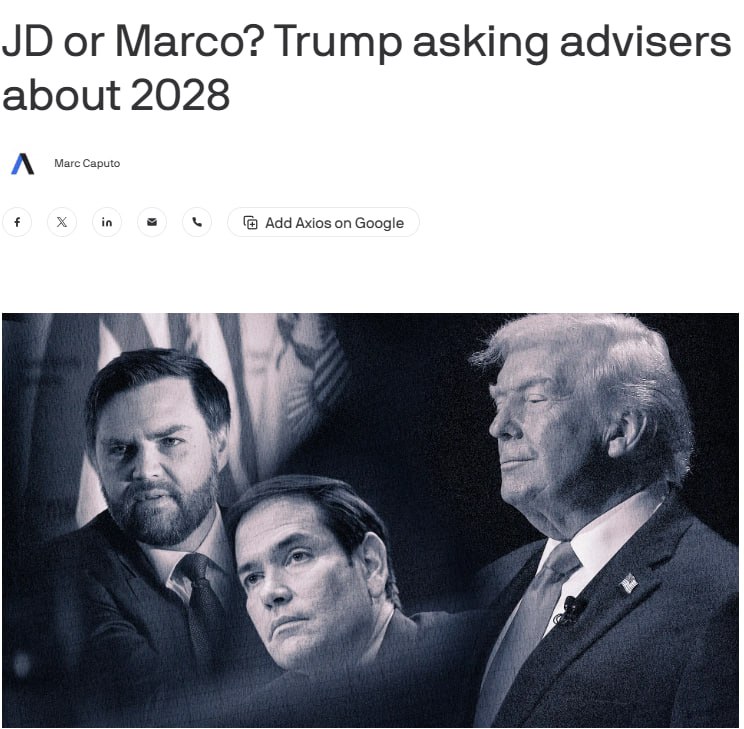 Зображення заголовка на axios.com &ndash; Рубіо та Венс можуть стати потенційними наступниками Дональда Трампа