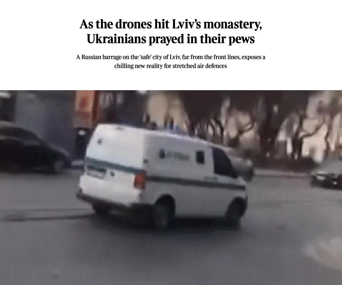 Снимок заголовка на sundaytimes.timeslive.co.za – Жители Львова недовольны украинской ПВО после ударов шахедов по городу