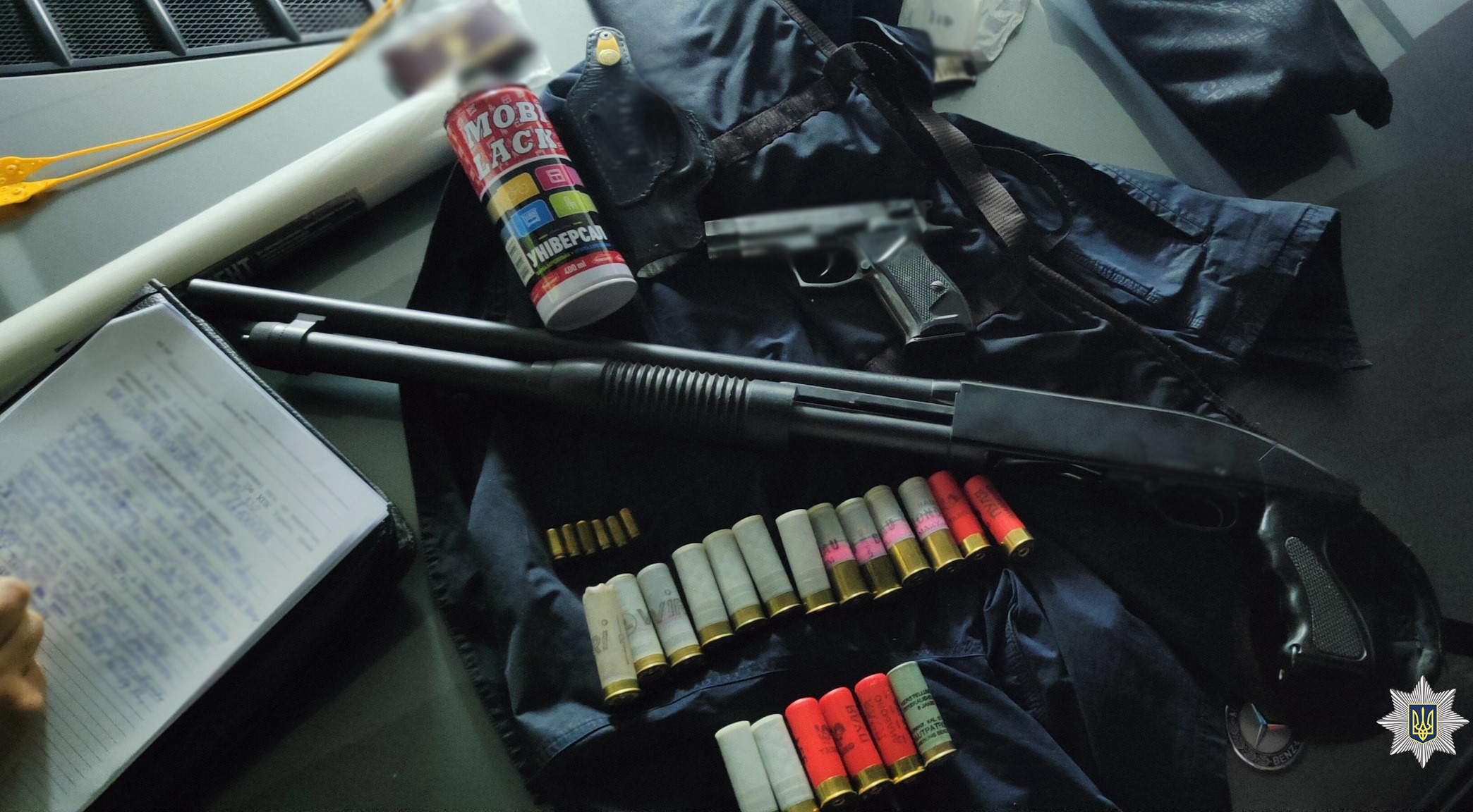 Фото конфіскованої зброї після стрілянини у Києві. Джерело – поліція