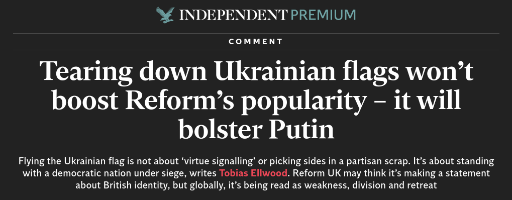 Заголовок на independent.co.uk