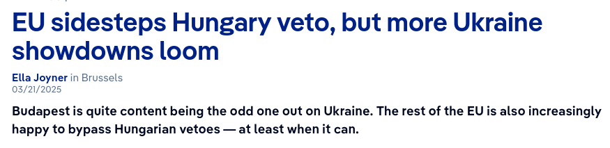 Снимок заголовка на dw.com/en/eu-sidesteps-hungary-veto-but-more-ukraine-showdowns-loom/a-71991130
