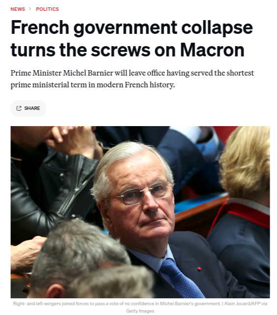 Знімок заголовка на politico.eu