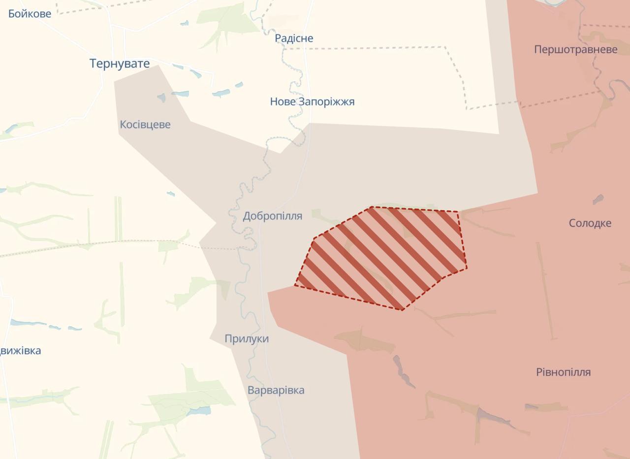 Доброполье. Карта боевых действий. Источник - Deep State
